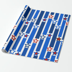 Fourth of July Stars and Stripes Wrapping Paper