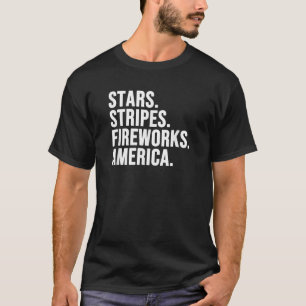 Fourth of July Stars Stripes Fireworks USA America T-Shirt