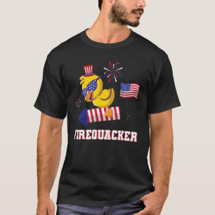 Fourth Of July Usa Patriotic Firecracker Rubber Du T-Shirt