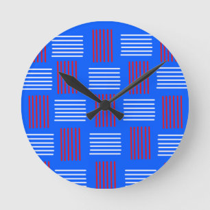 Fourth of July Weave Round Clock
