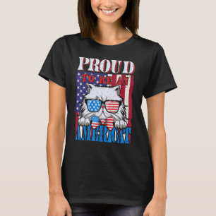 Fourth Of July Womens Meowica Cute Kitten Cat Grap T-Shirt