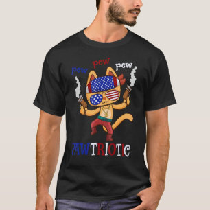 Fourth Of July Womens Meowica Cute Kitten Cat Grap T-Shirt