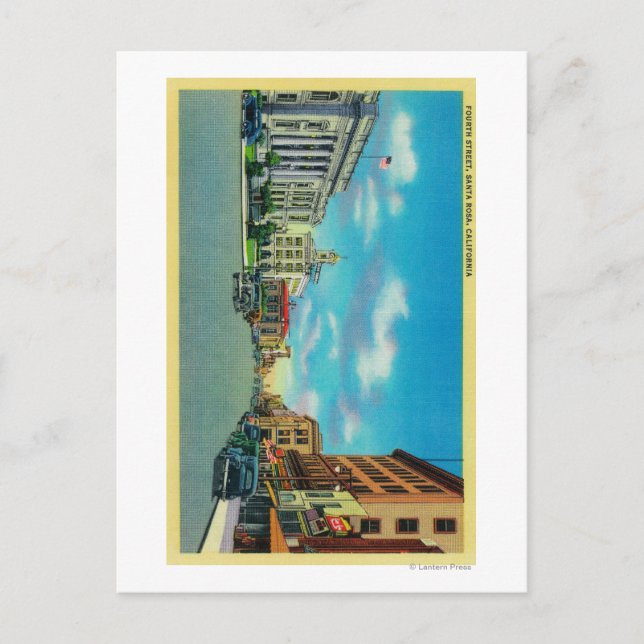 Fourth Street in Santa Rosa, CASanta Rosa, CA Postcard (Front)