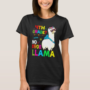 Fourth Team 4th Grade Teacher Rainbow No Prob Llam T-Shirt