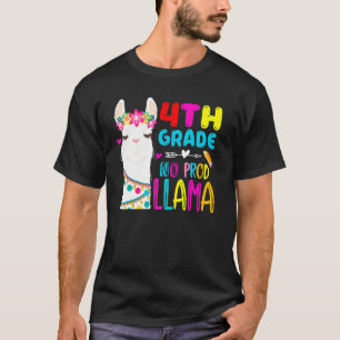 Fourth Team 4th Grade Teacher Rainbow No Prob Llam T-Shirt