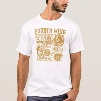 Fourth Wing Fantasy Book Romantasy Dragons Yarros T-Shirt