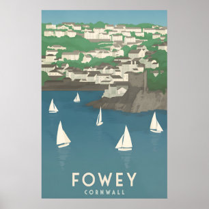 Fowey Cornwall Travel Poster