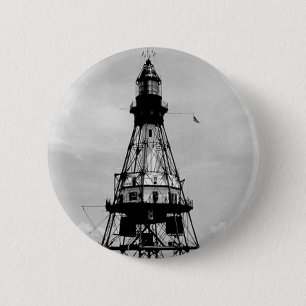 Fowey Rocks Lighthouse 6 Cm Round Badge