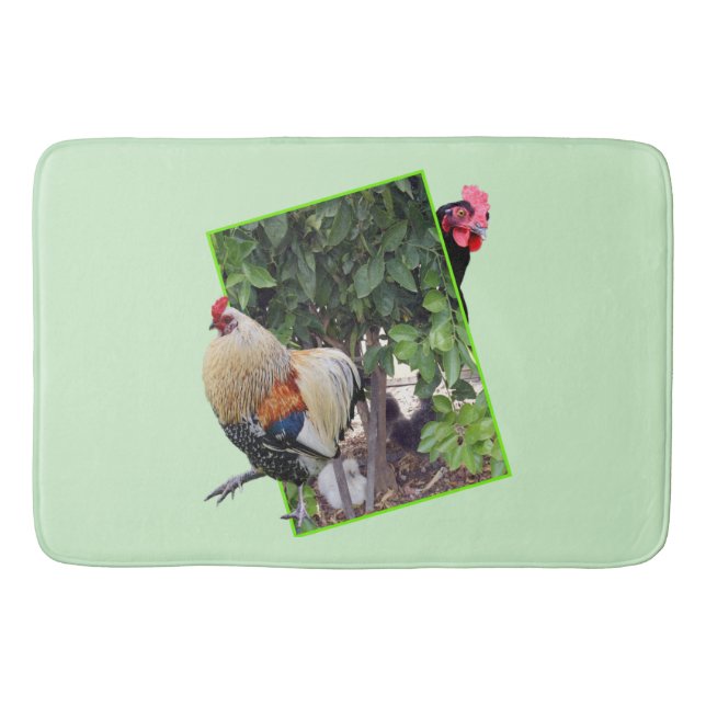 **"Fowl Play: Chicken Hide-and-Seek in 3D"** Bath Mat (Front)