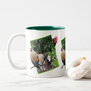 **"Fowl Play: Chicken Hide-and-Seek in 3D"** Two-Tone Coffee Mug