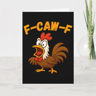 Fowl Rooster Chicken Funny Farm Cartoon Tee Card