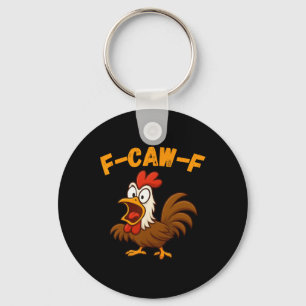 Fowl Rooster Chicken Funny Farm Cartoon Tee Key Ring