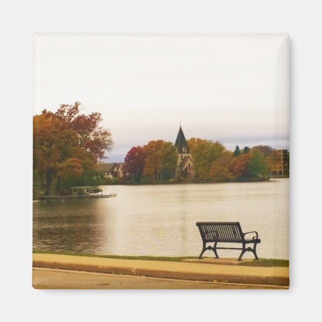 Fowler Lake in Autumn, WI Magnet (Front)