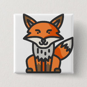 fox 15 cm square badge