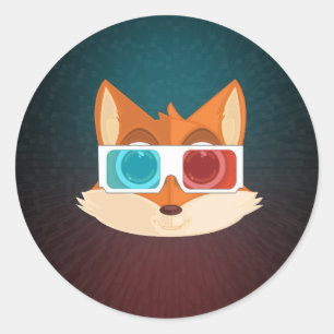 Fox - 3D Classic Round Sticker