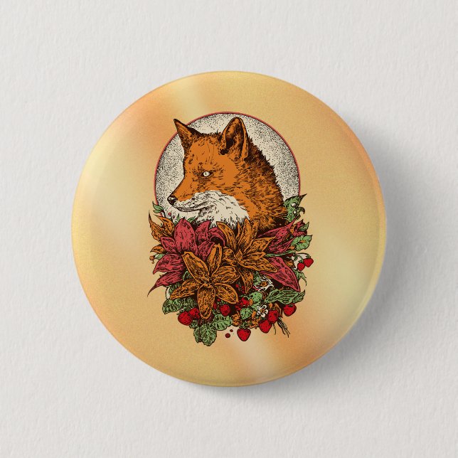 Fox 6 Cm Round Badge (Front)