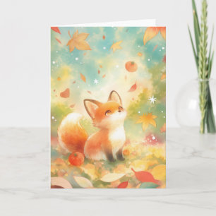 Fox Amidst Autumn Charm Card