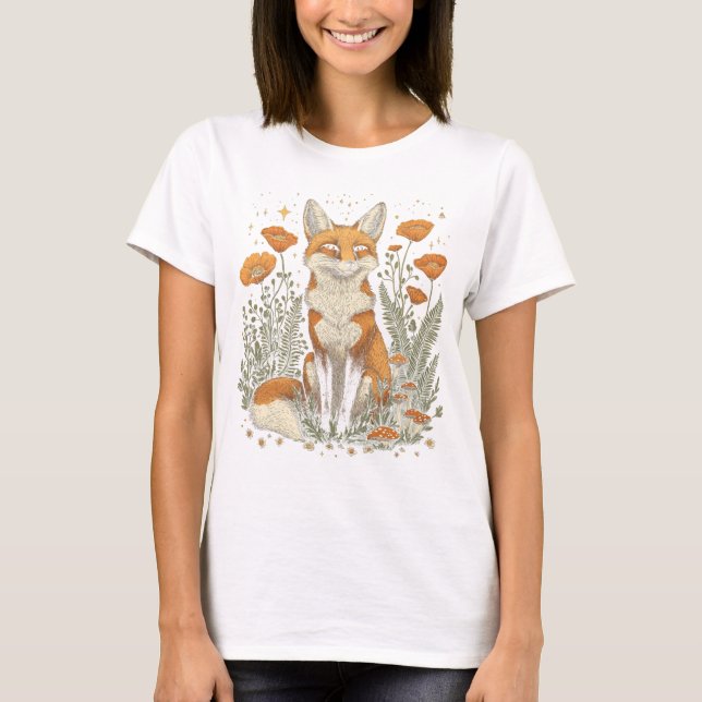 Fox Among the Wildflowers T-shirt (Front)