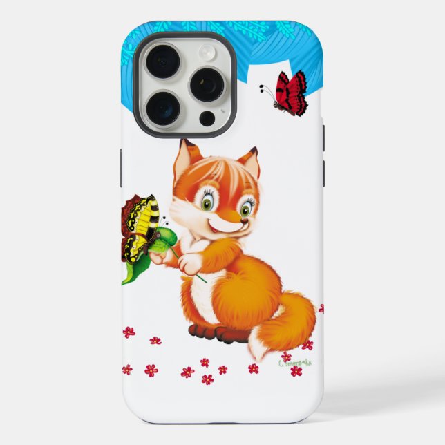 fox and butterfly iPhone case (Back)