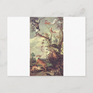 Fox and cat by Frans Snyders Postcard
