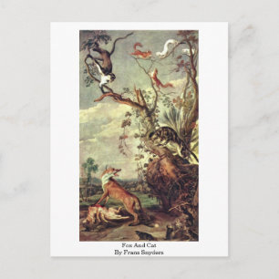 Fox And Cat By Frans Snyders Postcard