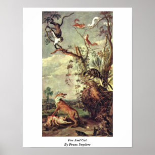 Fox And Cat By Frans Snyders Poster
