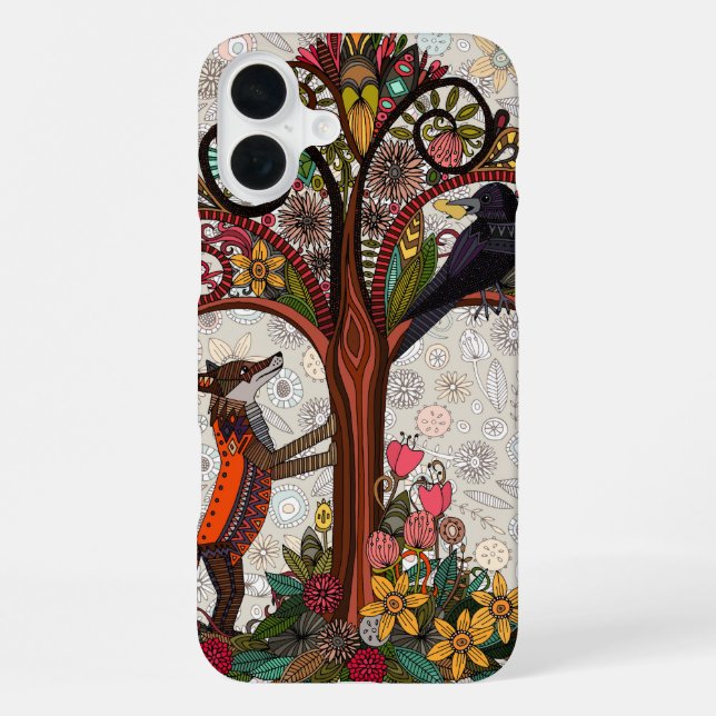 fox and crow iPhone case (Back)