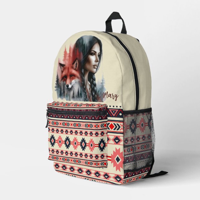 Fox and Forest Tribal Backpack  (Back Corner Right)