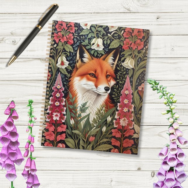 Fox and Foxglove Flowers William Morris Inspired Planner (Creator Uploaded)