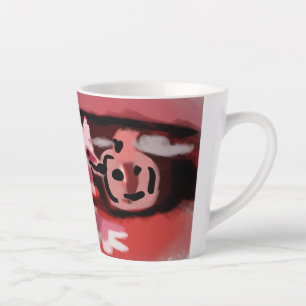 Fox and Jack o'lantern path Latte Mug