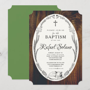 Fox and Laurel Baptism Invitation