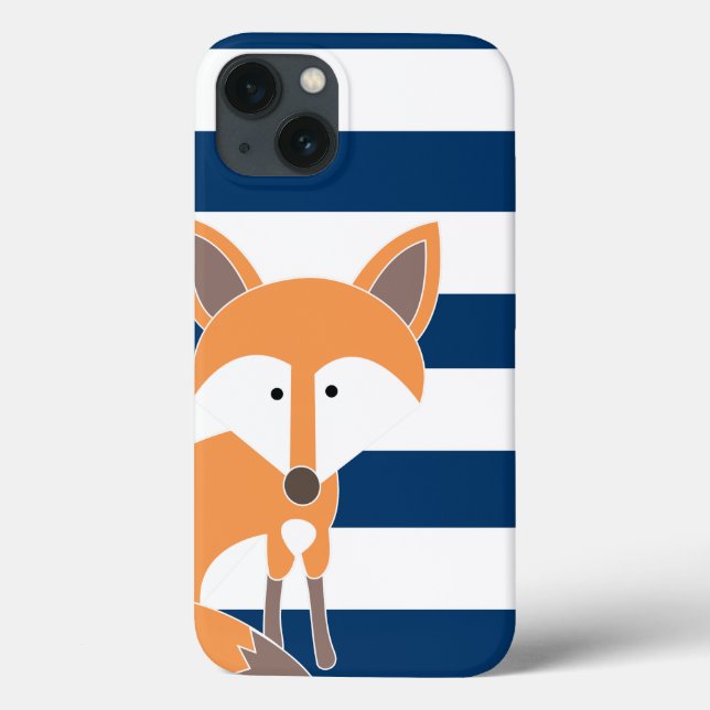 Fox and Navy Stripes iPad Case (Back)