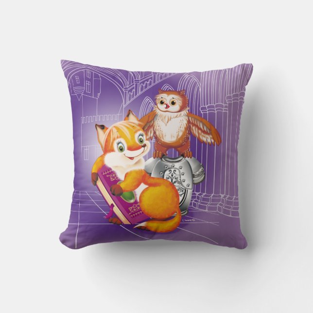 fox and owl cushion (Front)