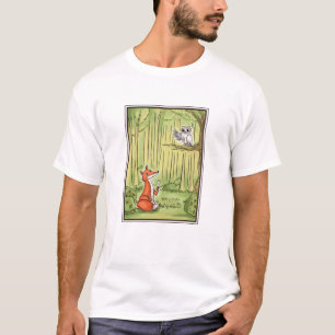 Fox and Owl in a Forest T-Shirt