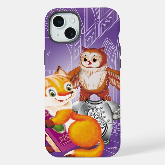 fox and owl iPhone case (Back)