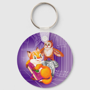 fox and owl key ring