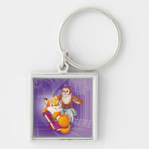 fox and owl key ring