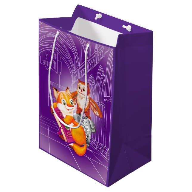 fox and owl medium gift bag (Front Angled)