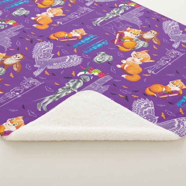 fox and owl sherpa blanket (3/4)