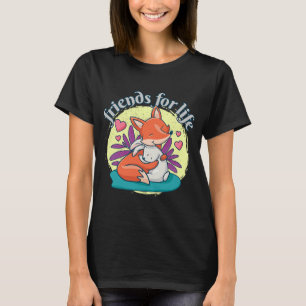 Fox And Rabbit Love Friendship Friends For Life Bu T-Shirt