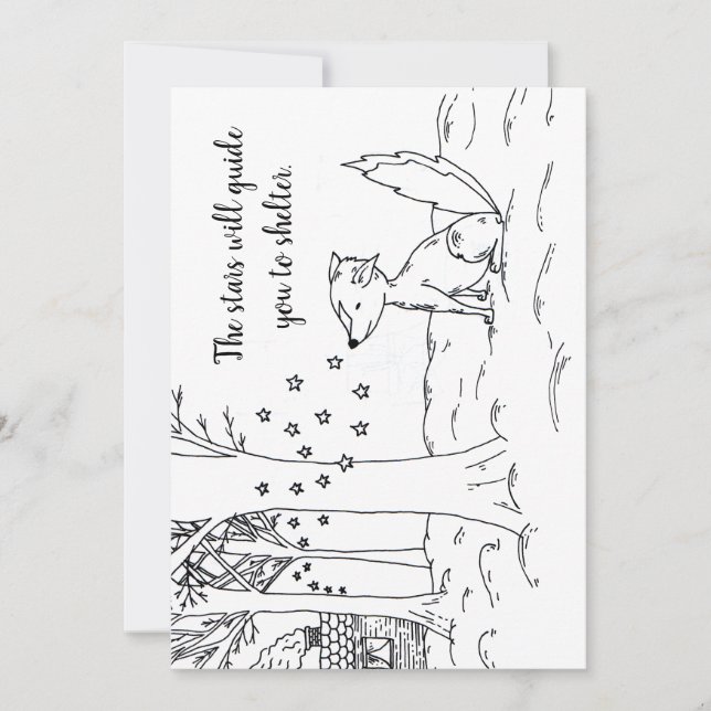 Fox and the stars holiday card (Front)