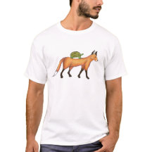 Fox and Turtle Print T-shirt