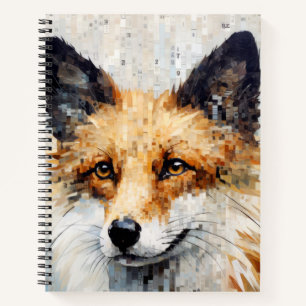 Fox Animal Art Decor Paint Mosaic  Notebook