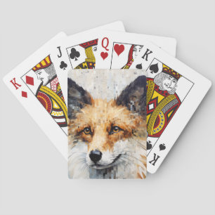 Fox Animal Art Decor Paint Mosaic Playing Cards