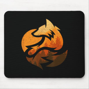 Fox Animal Design Gifts With Nature Trees Hunting Mouse Pad