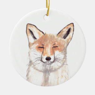 Fox animal nursery art ceramic ornament
