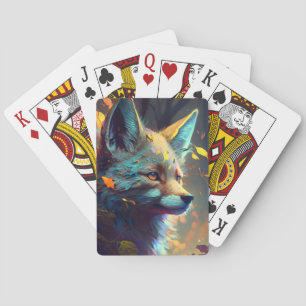 Fox Animal Portrait Painting Dark Character Spirit Playing Cards