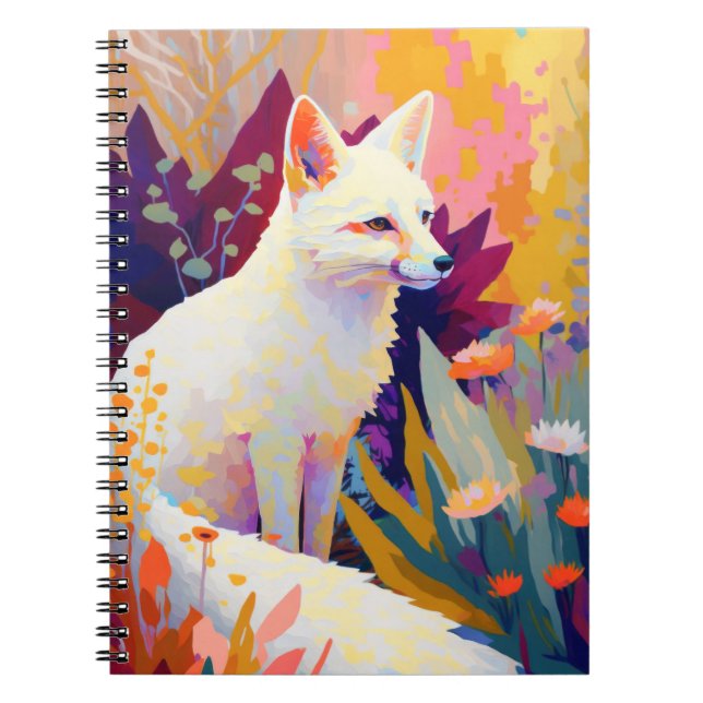 Fox Animal Portrait Painting Wildlife Outdoors Art Notebook (Front)