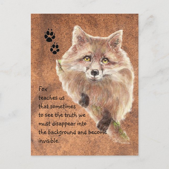 Fox, Animal Totem, Spirit Guide, Symbol Postcard (Front)