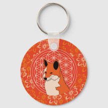 fox, animal totem,zen,chakra,flower of life,